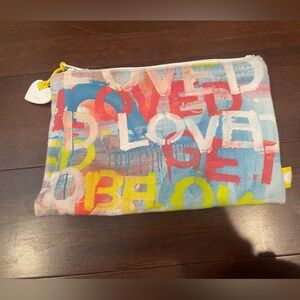 guc kerri rosenthal x anthropologie Colorful Graphic love Pouch